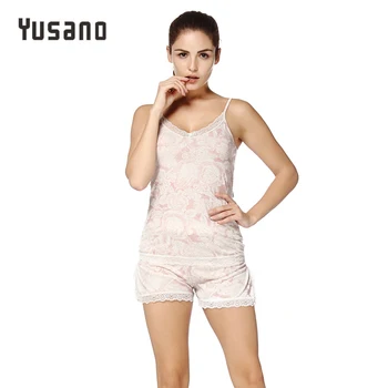 

Women's Pajamas Sets Short Sleep Sets Cotton Women Clothes Lace Strap Cami Top Short Pants Pijama V-Neck Pyjamas Nightwear XXL