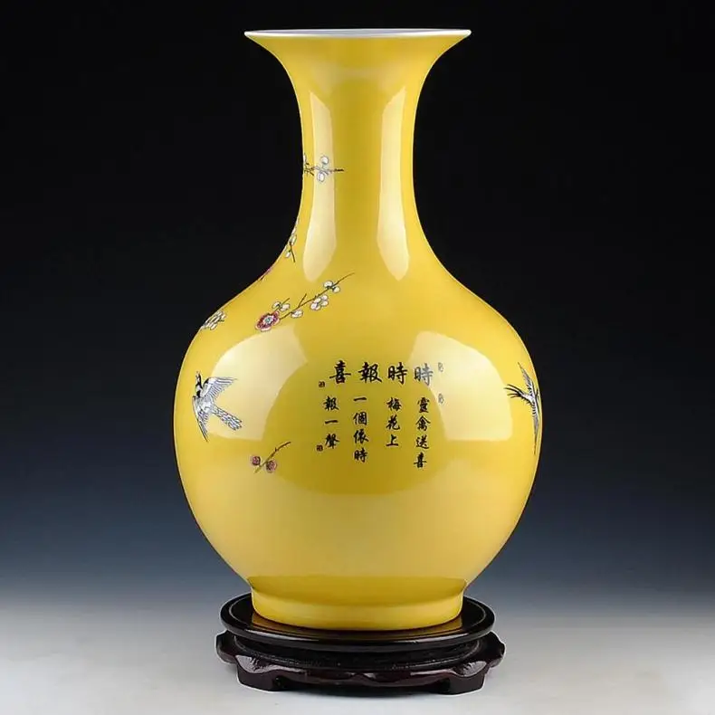 Цзиндэчжэнь керамика с Пастельной желтой вазой ваза с современной моды украшения домашнего интерьера Китай