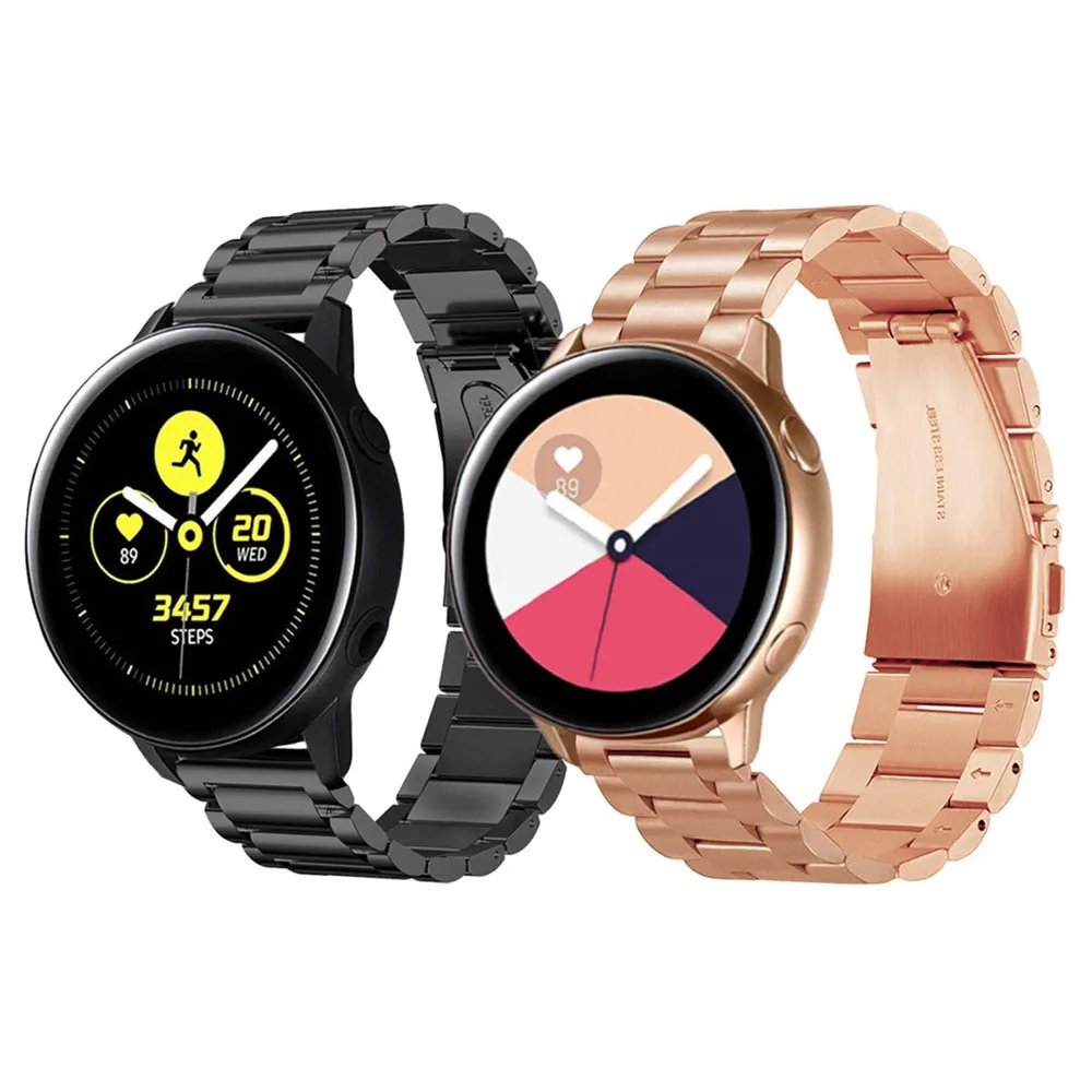 Ремешок для samsung Galaxy Watch Active/42 мм 20 мм ремешок из нержавеющей стали для Garmin Vivoactive 3/3 Music/3 ч/Vivomove HR