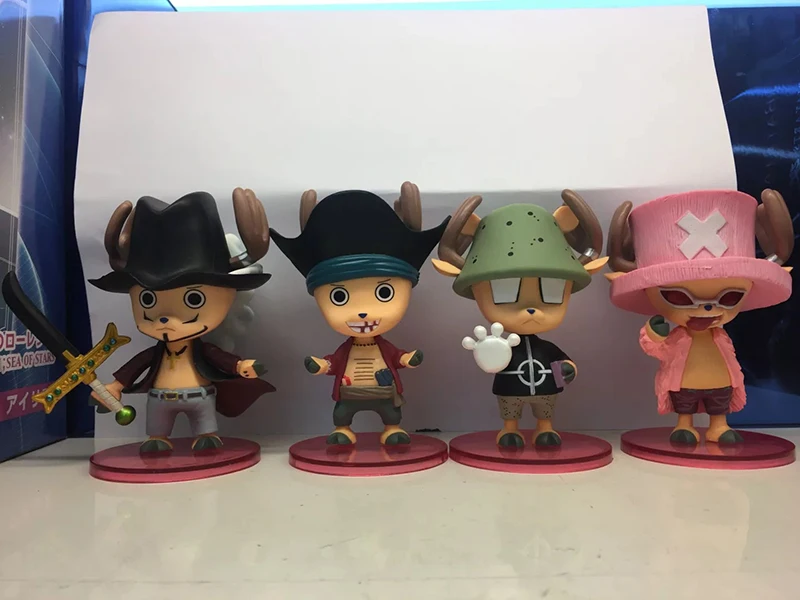 One Piece 4pcs/set Chopper Cos Kuma Teach Action Figures 1/10 scale