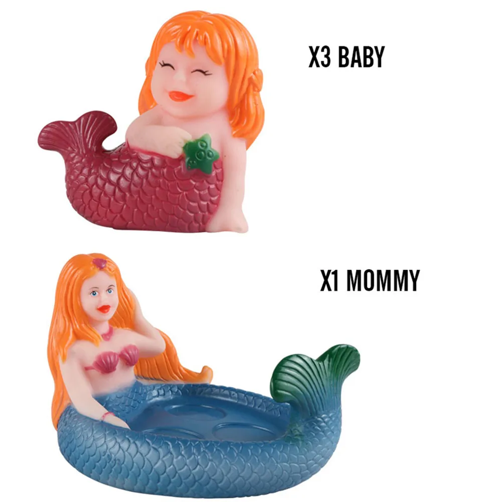 Lovely Shrilling Rubber Cute Sea Mermaid Family Bathtub Pals Floating Bath Tub Toy Children's products good-looking Bath toys Lovely Shrilling Rubber Cute Sea Mermaid Family Bathtub Pals Floating Bath Tub Toy Children's products good-looking Bath toys