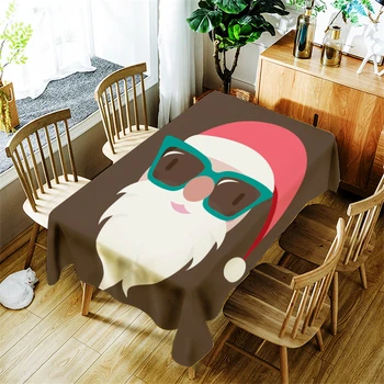

Santa Claus Pattern Tablecloth Creative Cartoon Elk Dinosaur Polyester Comfortable Waterproof Table Cloth Cover for Children