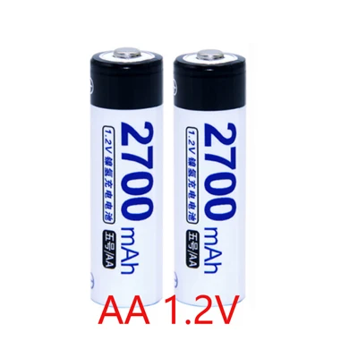 AA аккумуляторные батареи 1,2 V батареи 2700mA Ni-MH батареи в фактической большой емкости батареи ячейки для игрушек камеры - Цвет: 2PCS
