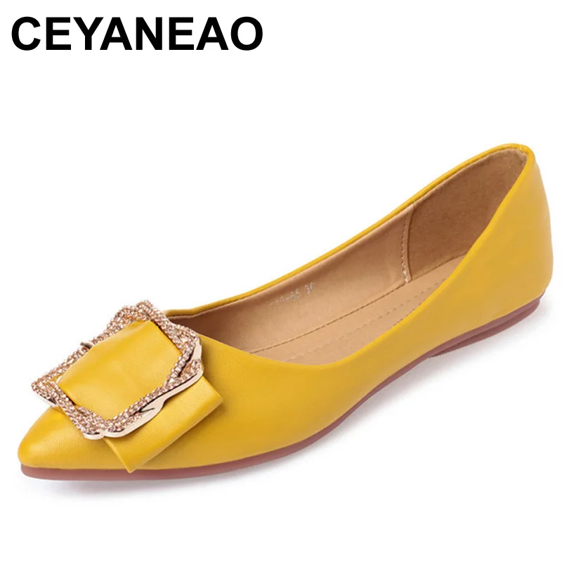 

CEYANEAOLady soft sole Flats Shoes for drivepregnant woman fashionshoes Women Springsummer Shoes pointedtoe shoes rhinestonE2032