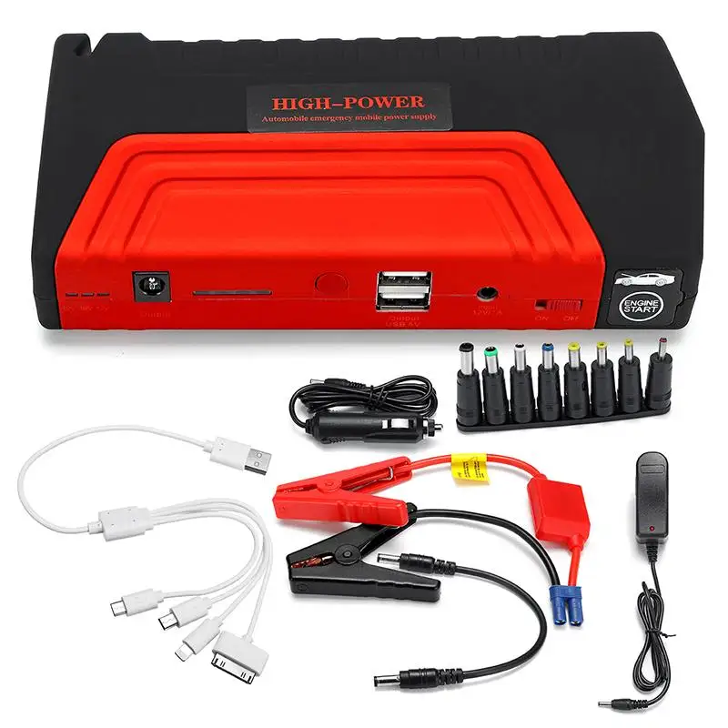 68800mAh 12V 600A Многофункциональный портативный пусковое устройство USB power Bank автомобильный аккумулятор зарядное устройство пусковое устройство - Цвет: Коричневый