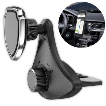 

Black 360 Degree Rotating Car CD Slot Mount Magnetic Holder Stand Cell Phone for Android Mobile Smartphone