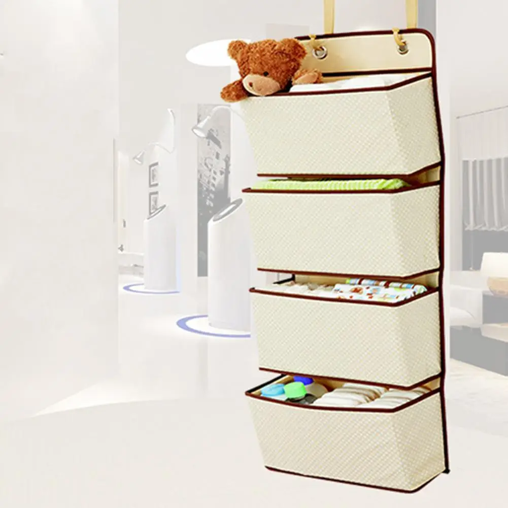 Non Woven Multi Layer Multi Functional 4 Compartment Door Wardrobe