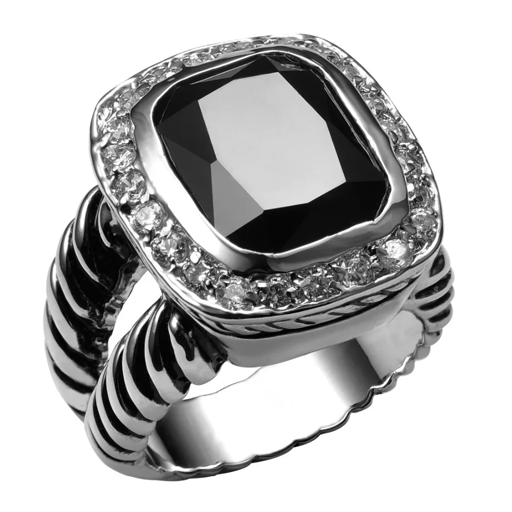 Hot Sale Black onyx 925 Sterling Silver High Quantity Ring For Men and Women Fashion Jewelry Party Gift Size 6 7 8 9 10 F1460