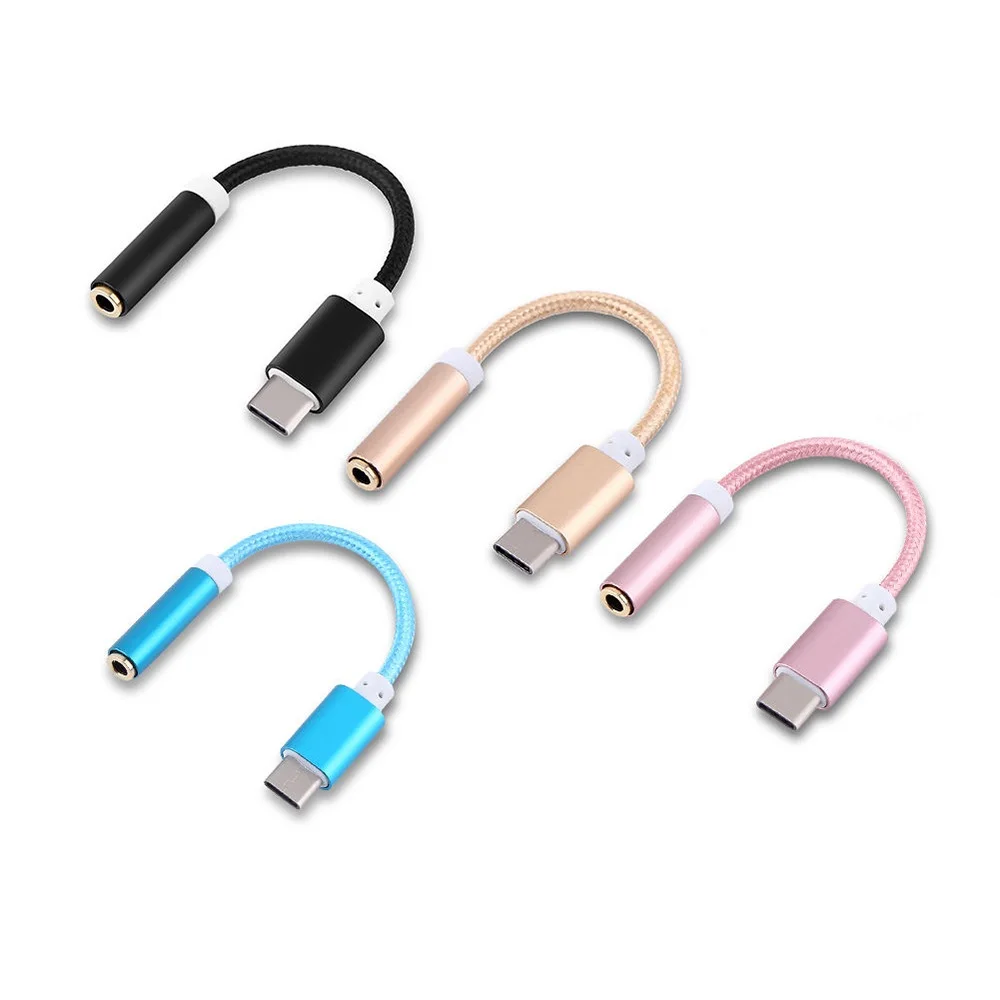 

AUX Audio Cable USB C Type C To 3.5 Earphone Adapter Type-C To 3.5mm Headphone Converter For Xiaomi 6 Meizu Letv Le2