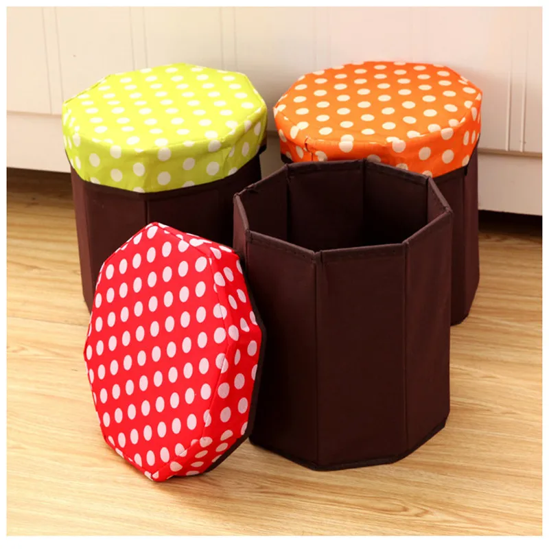 

5 Colors Optional High Quality Multi Functional Creative Storage Stool Toys Debris Storage Box Foldable Home Children's Seat