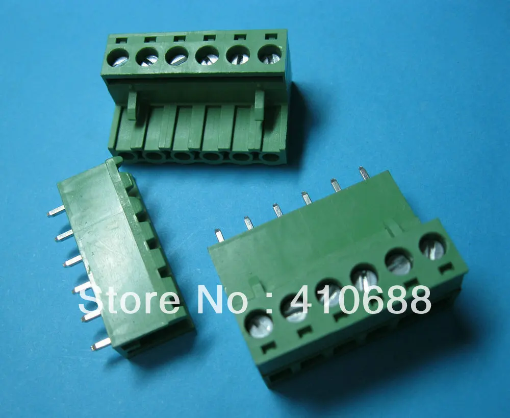 20 Pcs 6way/pin Pitch 5.08mm Screw Terminal Block Connector Pluggable