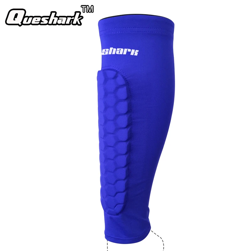 1Pc font b Football b font Shin Guards Protector Soccer Honeycomb Anti crash Leg Calf Compression