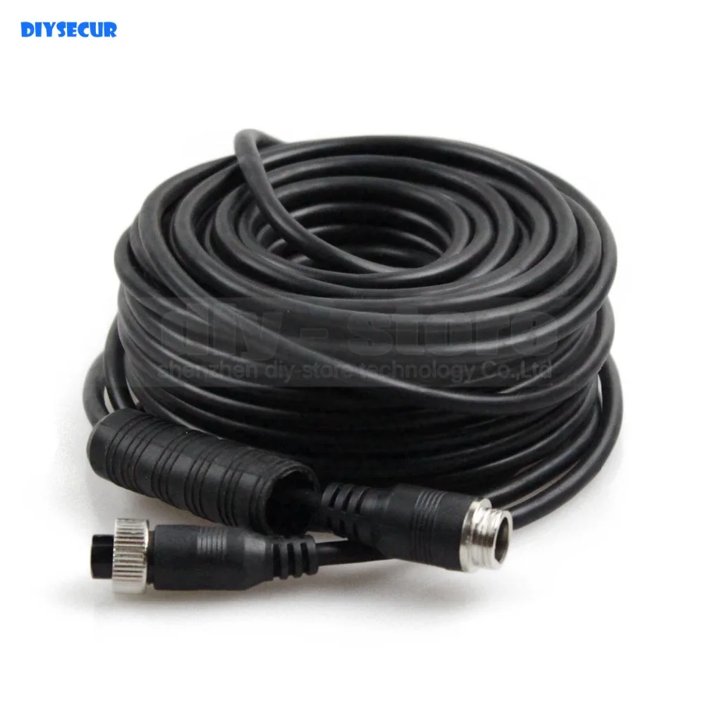 

DIYSECUR 10 Meters/33 Feet Waterproof 4pin Connectors Extension Cord Video / Signal Cable for Bus / Truck / Car Reversing System