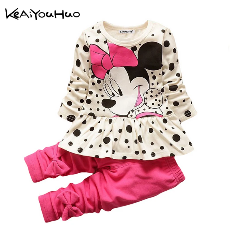 

Summer Toddler Baby Girls Clothes Set T-shirt+Pants Outfits Kids Tracksuit Sport Suit For Girls Minnie Children Clothing Costume