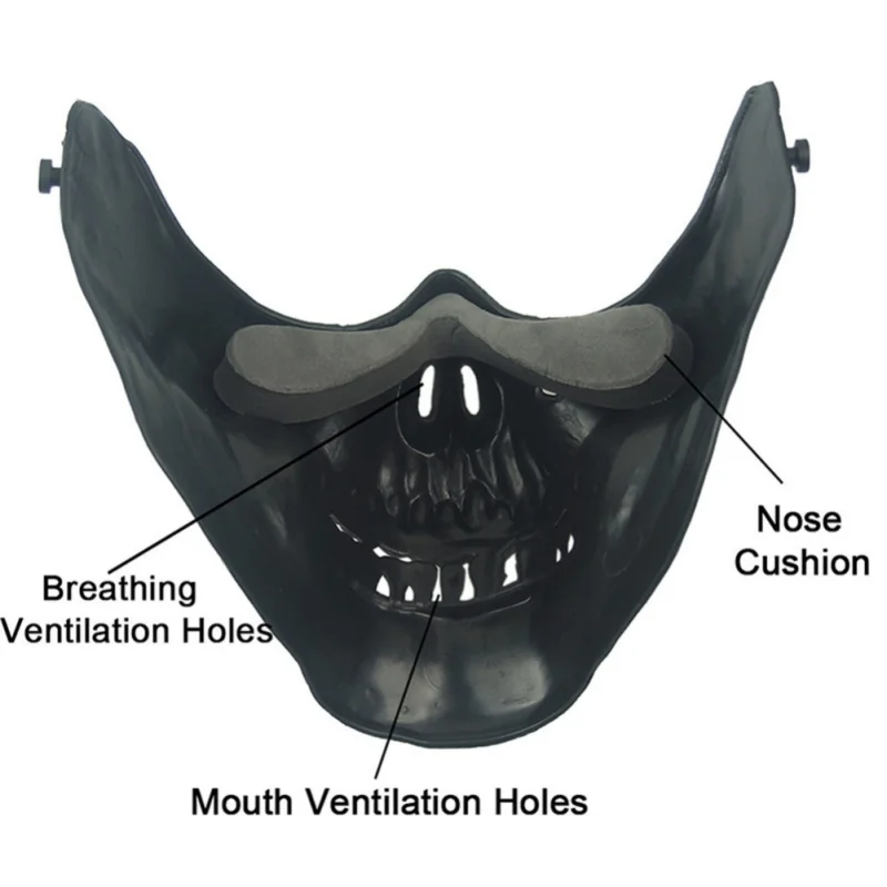 1 шт. велосипедная маска череп скелет Пейнтбол CS игра Защита половины лица маска на пол-лица для Хэллоуина защитные маски
