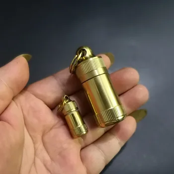 

Portable First Aid Medicine Box Sealed Waterproof Brass to Storage Mini Pill