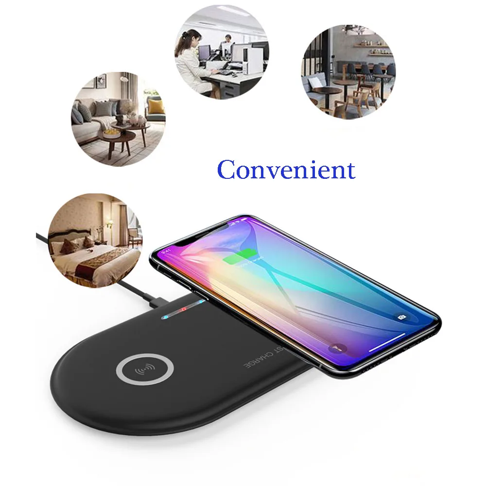 Quick Dual qi wireless charger for iphone 8 x xs charger cargador inalambrico chargeur induction for samsung s9 s8 s7 note 9 8 