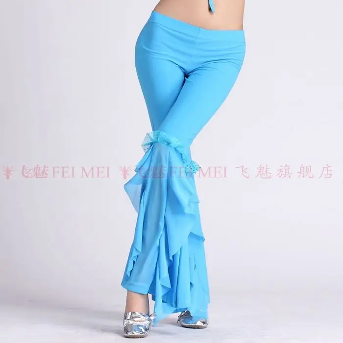 

New belly dance costumes senior sexy crystal cotton Lotus leaf belly dance pants for women belly dance trousers