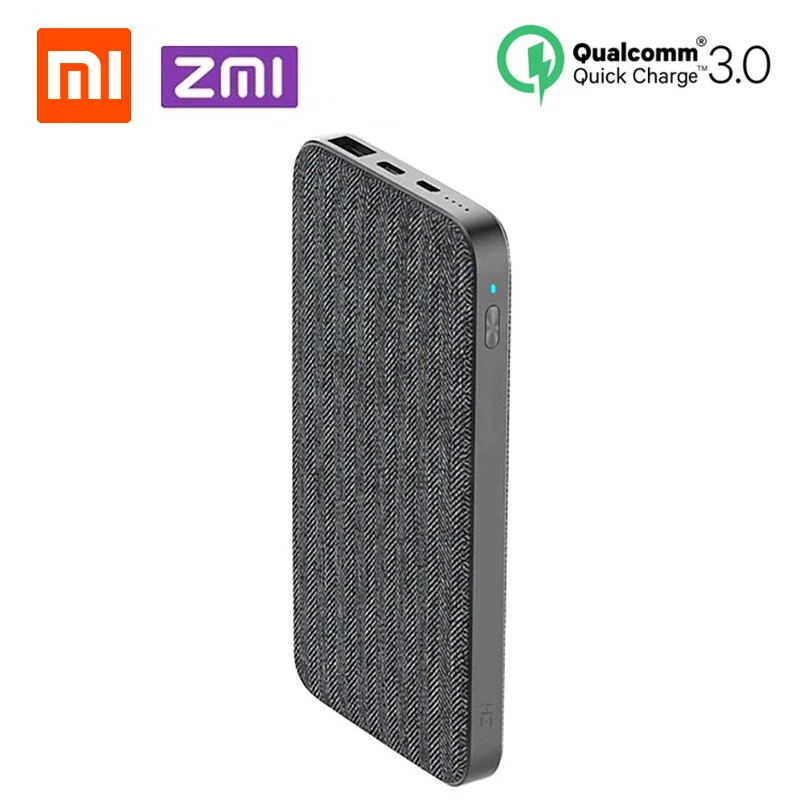 

Xiaomi ZMI QB910 10000mAh Power Bank Type-C 2-way 18W Fast Charging Portable External Battery USB Hub for iPhone -Dark grey