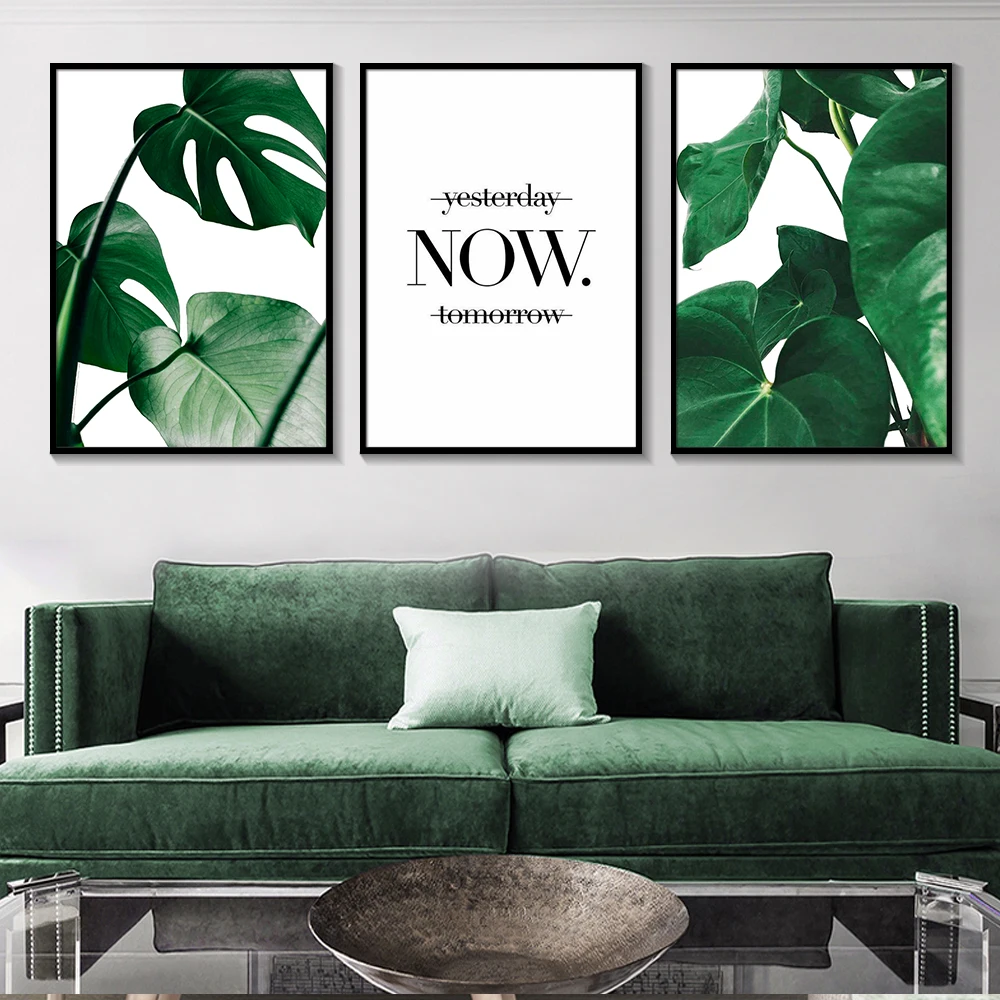 

Nordic Canvas Paintin Botanical Leaf Art Posters And Prints Green Art Wall Pictures Modern Art Home Decoration