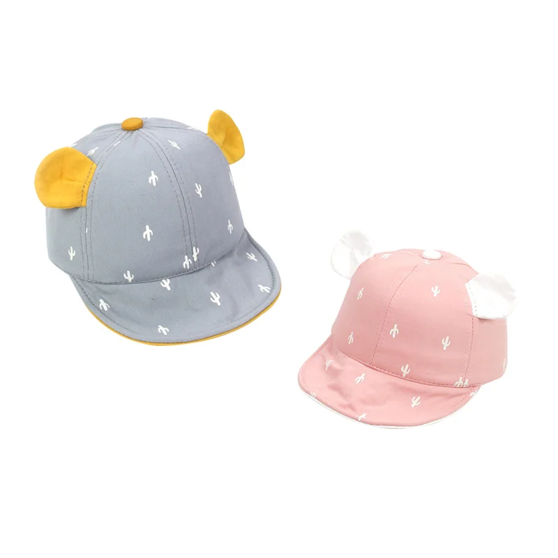 Cactus Cute Baby Baseball Caps Cotton Toddler Caps With Ears Spring Autumn Outdoor Sun Visor Cap Hat 6-24M Baby Girls Clothing (7)