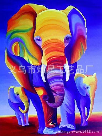 DIY 5D Full Diamond Mosaic Color Elephants Diamond Embroidery Patterns Diy 5d full diamond mosaic color elephants diamond embroidery patterns