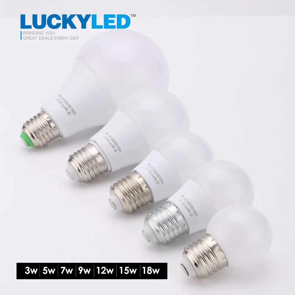LUCKY светодиодный брендовый светильник E27 3 Вт 5 7 9 12 15 AC 220 В 240 алюминиевый