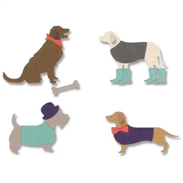 

Four dogs metal cutting dies DIY ETCHED DIES Stencil Decorative Scrapbooking Craft Card stencils template