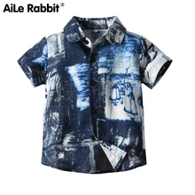 AiLe/рубашки с кроличьими рукавами новые рубашки с принтом с чернилами Детские рубашки детские повседневные рубашки для праздников на пляже