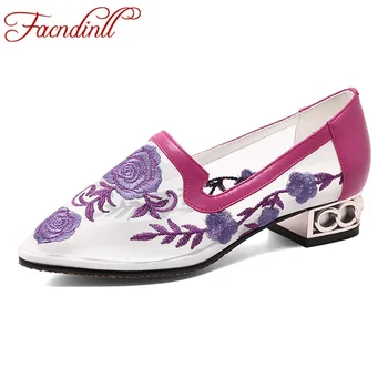 

FACNDINLL fashion autumn shoes high qulaity sexy med heels transparent gauze women dress party casual shoes pumps big size 34-43