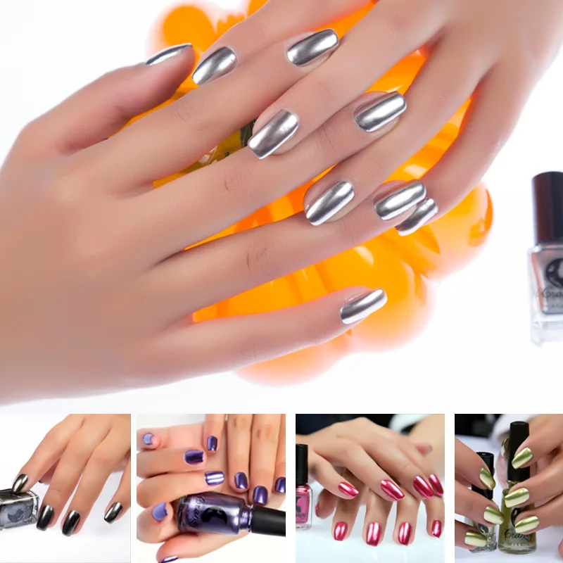 Women's Fashion New Metallic Mirror Nail Polish Stainless Steel Silver