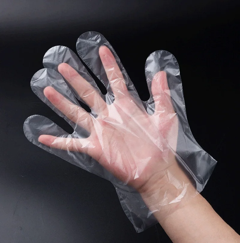 100 шт./лот, одноразовые ПЭ перчатки, многофункциональные прозрачные тонкие перчатки для дома, кухни, приготовления пищи, медицинской очистки
