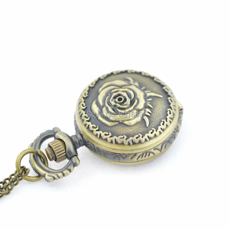 Женские кварцевые часы с подвеской в виде Розы на цепочке|pocket watch|pendant pocket watchwatches