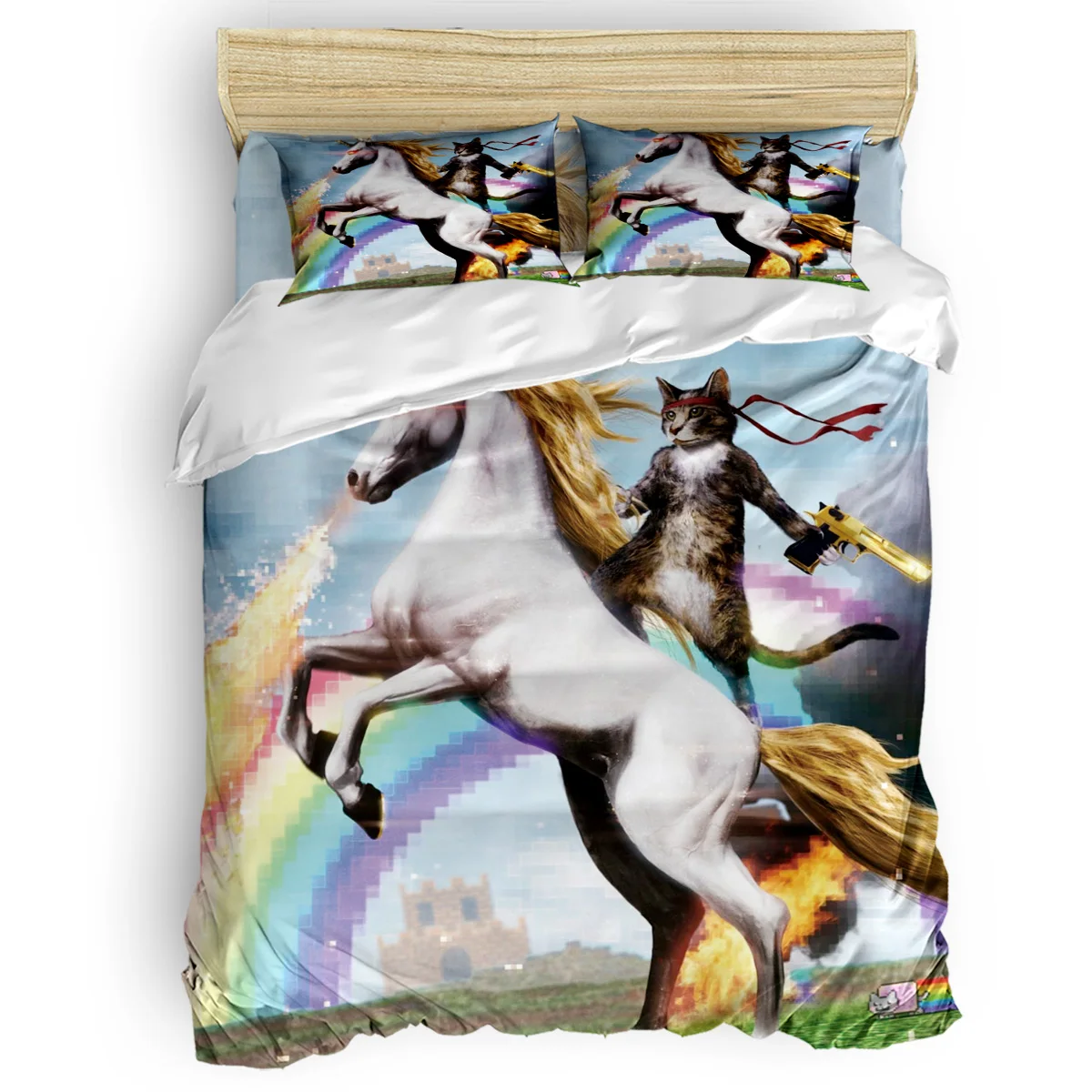 

Arts 3d Unicorn Cat Rainbow 3 Pcs 4 Pcs Bedding Set Home Decor Duvet Cover Set Comforter Bedding Sets Adult Kids Free Shipping