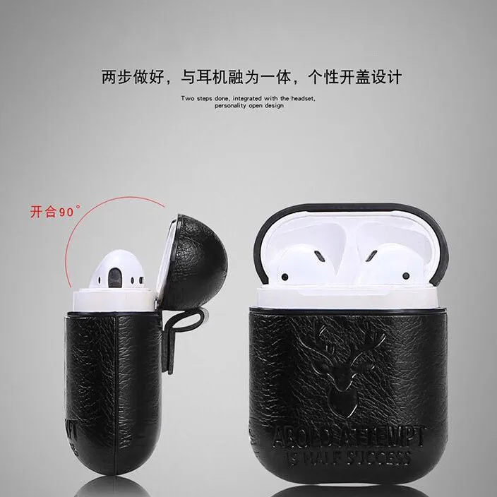 Мягкий кожаный чехол наушники для Apple Airpods Bluetooth беспроводной наушники защитная крышка кожи коробка для Air Pods вкладыши наушников сумка