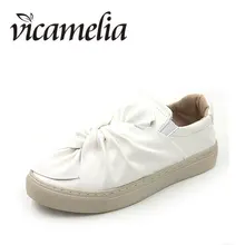 

Vicamelia 2017 Fashion Women's Loafers Butterfly Knot Flats Shoes for Ladies White Slip On Female Footwear 057