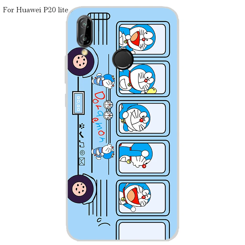 Huawei P20 lite Case Cover TPU Case For Huawei P20 lite Phone Cover Sweet Floral Cute Cat TPU P20 lite Soft Case Fashion 100%   a23