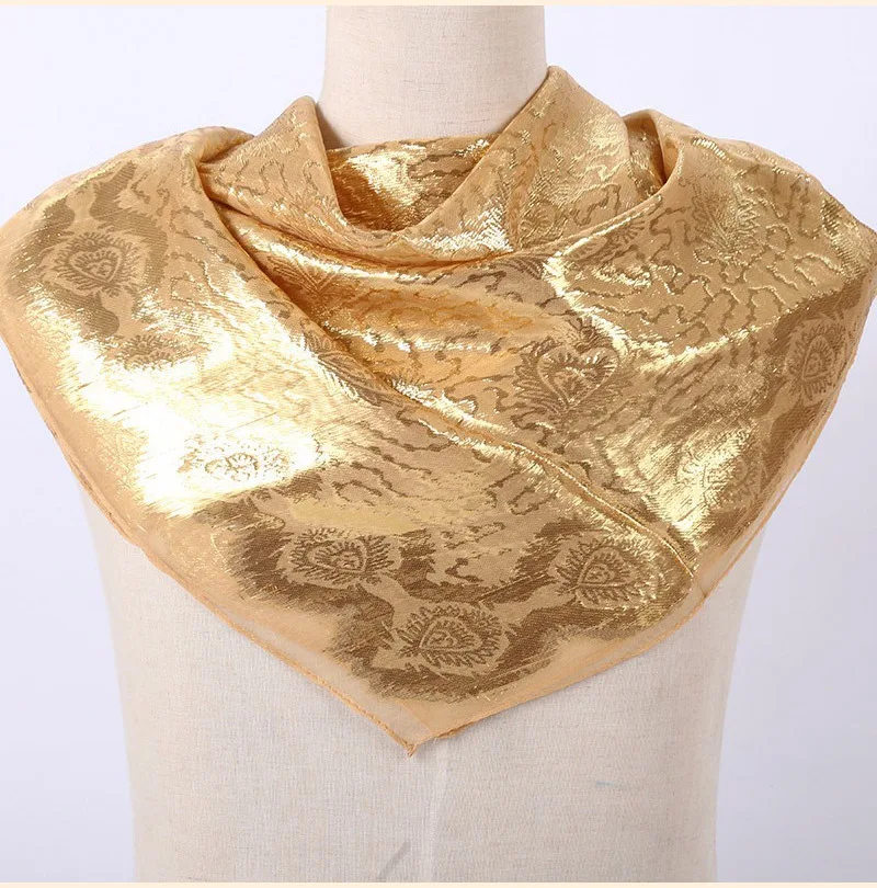 Promotion Sale! Silk Jacquard Scarf Muslim Square Hijabs Shawl Ethnic Ultralight Foulard Hijab Islamic Women's Accessories