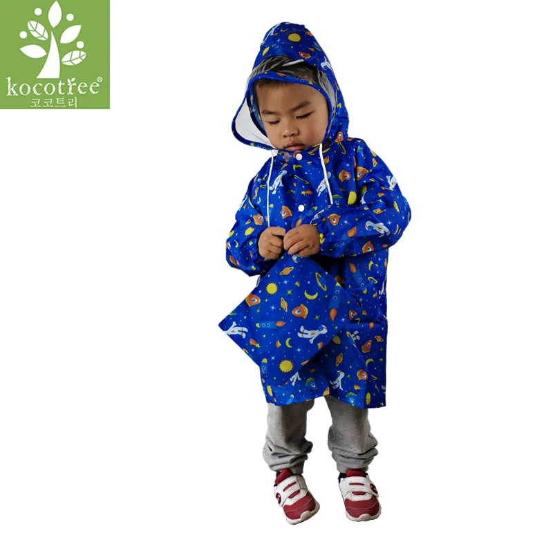 

Kocotree 2018 Fashion Queen Graffiti Baby Raincoat Kids Boys Girls Waterproof Rainwear Cartoon Rainwear For Children Student