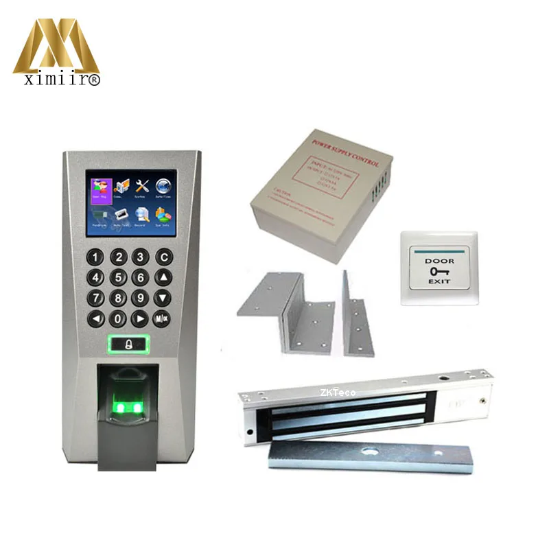 

F18 Kit Fingerprint Access Control and time attendance With 110-240V,12V5A power supply, 280 EM lock and bracket, plastic switch