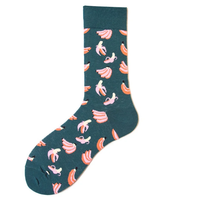 Длинные носки без пятки с принтом из хлопка стрейч дышащие моющиеся путешествия чулочно-носочные изделия для влюбленных рождественские носки - Цвет: A1