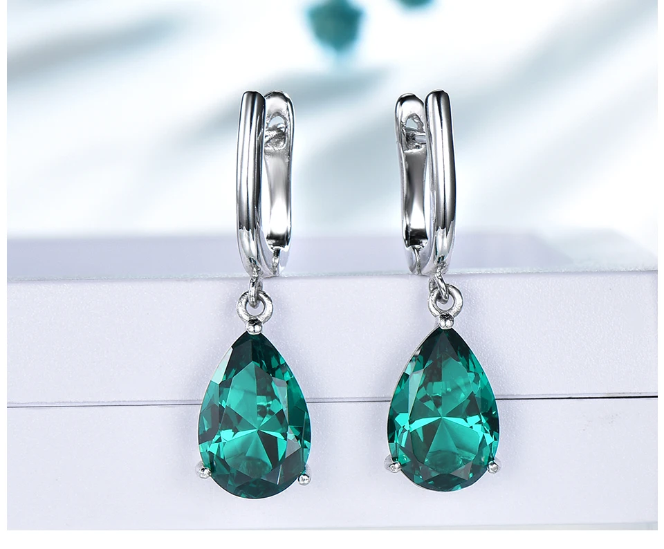 UMCHO &nbsp;&nbsp;Emerald 925 sterling silver earring for women EUJ094E-1-pc (5)
