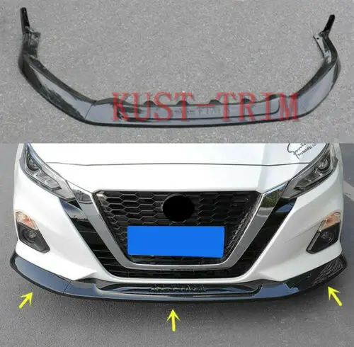

FIT FOR Nissan Altima 2019 Carbon fiber Style Front Bumper Lip Cover Trim 5PCS