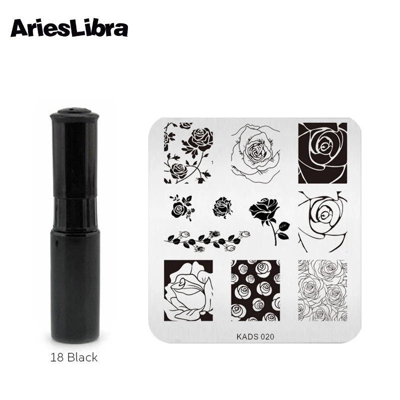 

AriesLibra Stamping Polish Set & Nail Art Templates Steel plate + Nail Polish Manicure Set Gel Nail Polish Stamping Plate Set