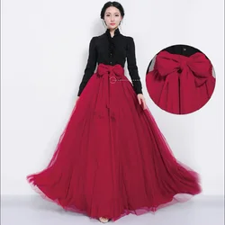Elegant Women Lace Floor-Length High Waist Skirts Harajuku Faldas Mujer Moda Maxi Boho Tulle Skirt for Women Clothse Korean Elegant Women Lace Floor-Length High Waist Skirts Harajuku Faldas Mujer Moda Maxi Boho Tulle Skirt for Women Clothse Korean