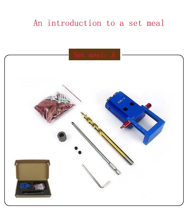 Portable Pocket Hole Jig Kit System With PH1 Screwdriver 9.5mm Drill Bit Set For Carpenter WoodWorking Hardware Tools - Цвет: HZ-A