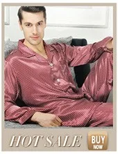 men's cotton lounge pants Mens  Silk Satin Pajamas Sleepwear  Robe  Robes Bathrobe Nightgown  S~3XL mens cotton pajama pants