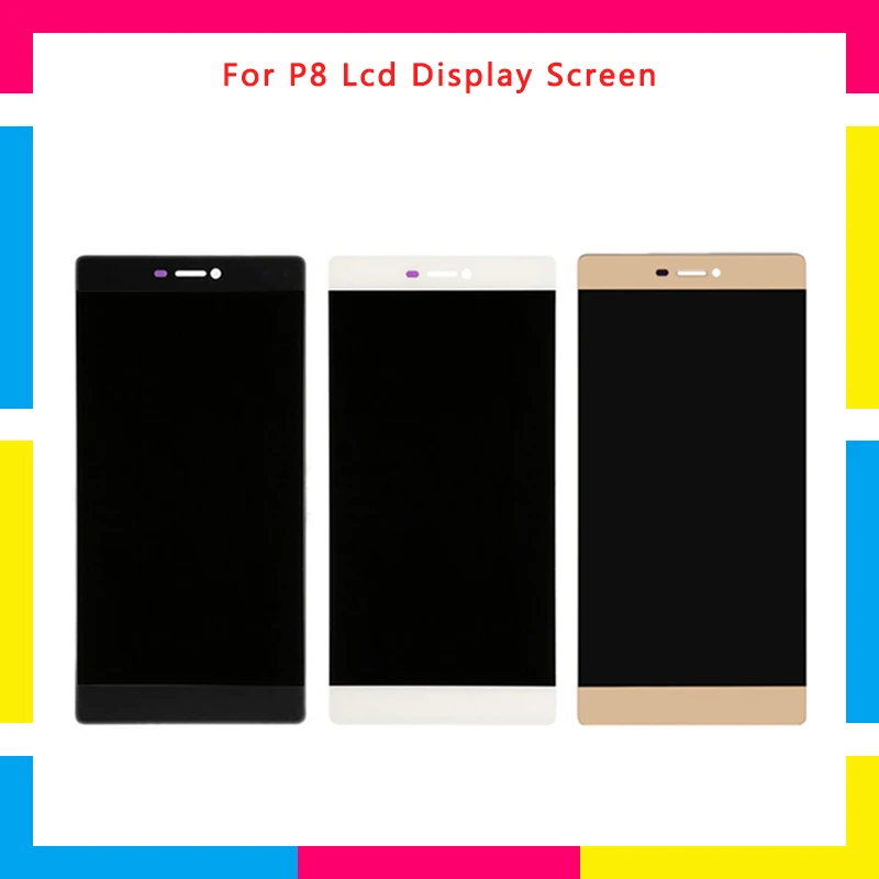 

Replacement LCD Display Screen With Touch Screen Digitizer Assembly For Huawei P8 Black White + Tracking code