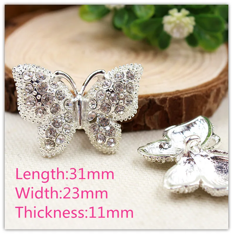 

1551078,1 pcs, Butterfly-shaped Rhinestone jewelry button,flower patterns buttons, garment accessories DIY materials