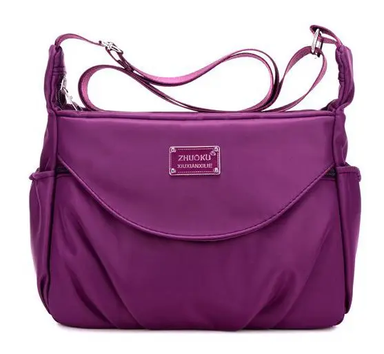 

Waterproof Nylon messenger bags for women crossbody ruched fashion X035 european style high quality ladies shoulder handbags